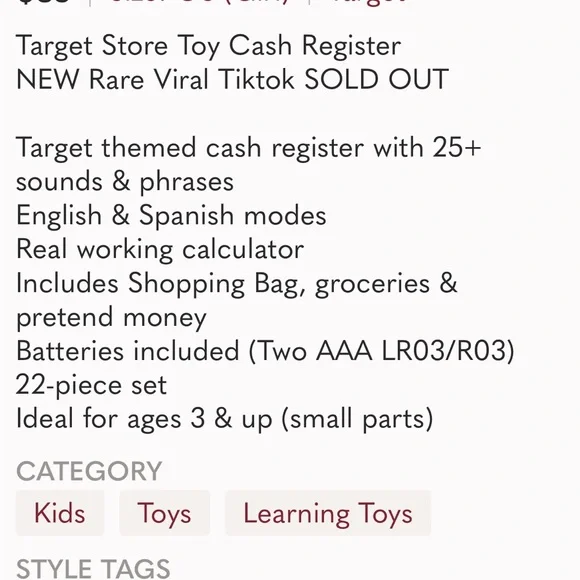 Target Store Register and Accessories NEW Rare  Tik Tok Sold Out - Picture 5 of 5